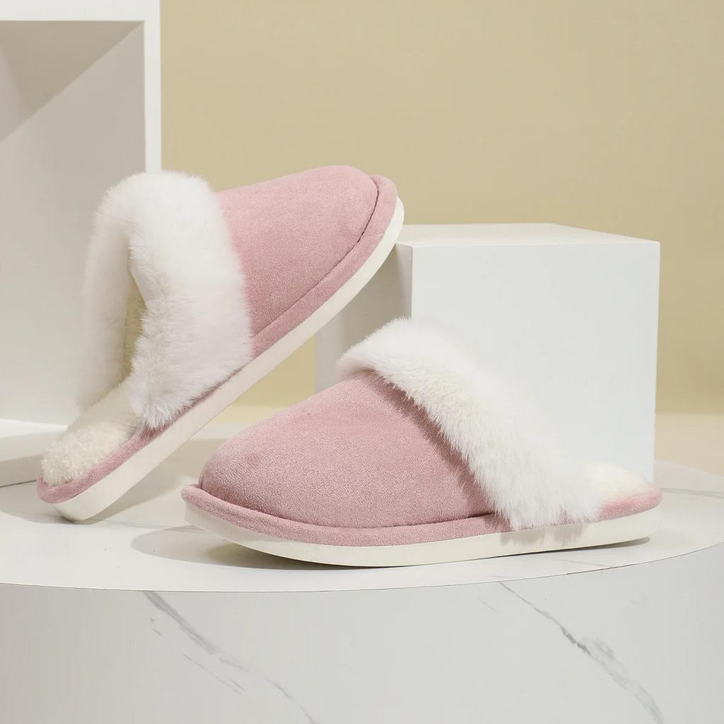 Fashion Fluffy Slippers Women House Flats Plush Fashion Designer Winter Platform Shoes Ladies Elegant Casual Footwear Indoor Large Size