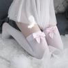 Sexy Women'S Hosiery Pink Bow Stay Up Thigh High Silk Stockings Hose.Ladies Sweet Bow Stockings Pantyhose Students Stockings
