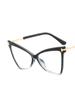 Cat Eye Oversized Glasses Frame TR90 Lightweight Fashion Butterfly Computer Glasses Triangle Eyewear for Women
