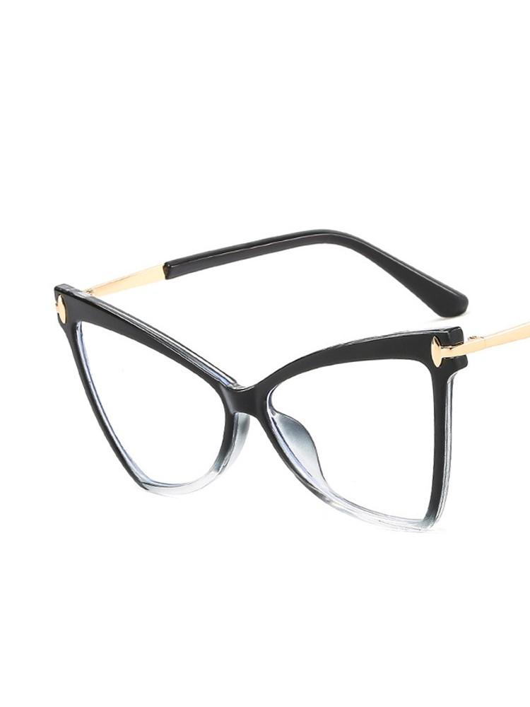 Cat Eye Oversized Glasses Frame TR90 Lightweight Fashion Butterfly Computer Glasses Triangle Eyewear for Women