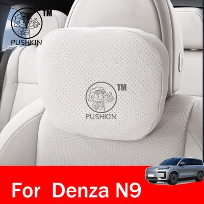 Für DENZA N9 2025 2026 Auto Wildleder Leder Nackenkissen Kopfstütze Lendenwirbel Sitzstütze Innenzubehör