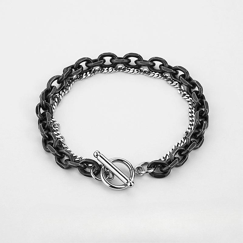 Hand bracelet - A niche design in a minimalist style, suitable for masculine decoration. Simple titanium and steel men's jewelry.