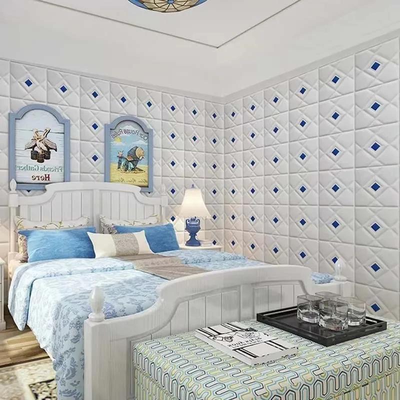 4-24PCS 30x30cm Self-Adhesive Wall Sticker 3D Soft Wall Stickers DIY Bedroom Living Room Background Home Decor Wall Decoration