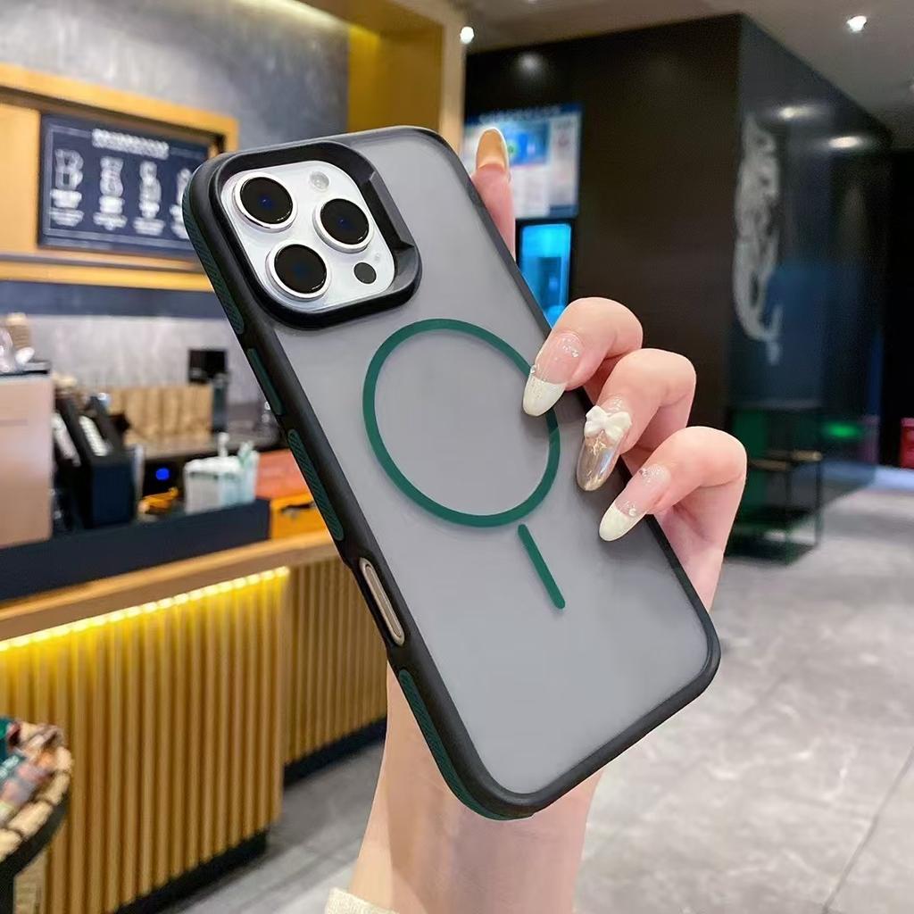 Suitable for Apple 16, Dual-color Skin-feel, Fine-ring Magnetic Case, Ip16/15/14pm Style Armor Full Cover Protective Case