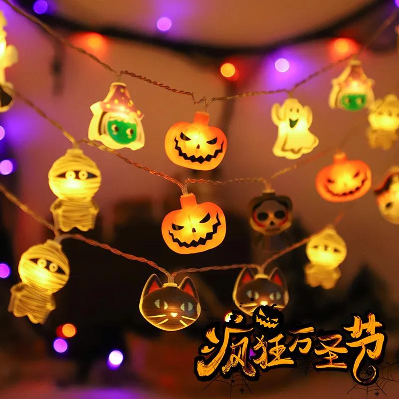 2025 Halloween Lantern String Scene Layout LED Pumpkin Lantern String Outdoor Festival Decoration LED Halloween Lantern String