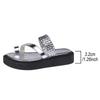 Fashion Silver Clip Toe Woven Slippers Women Beach Non Slip Thick Platform Slides Female Fashion Comfortable Slip On Wedge Sandal Mujer