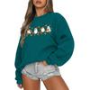 Women's Casual Fashion Round Neck Long Sleeve Halloween Printed Sweatshirt