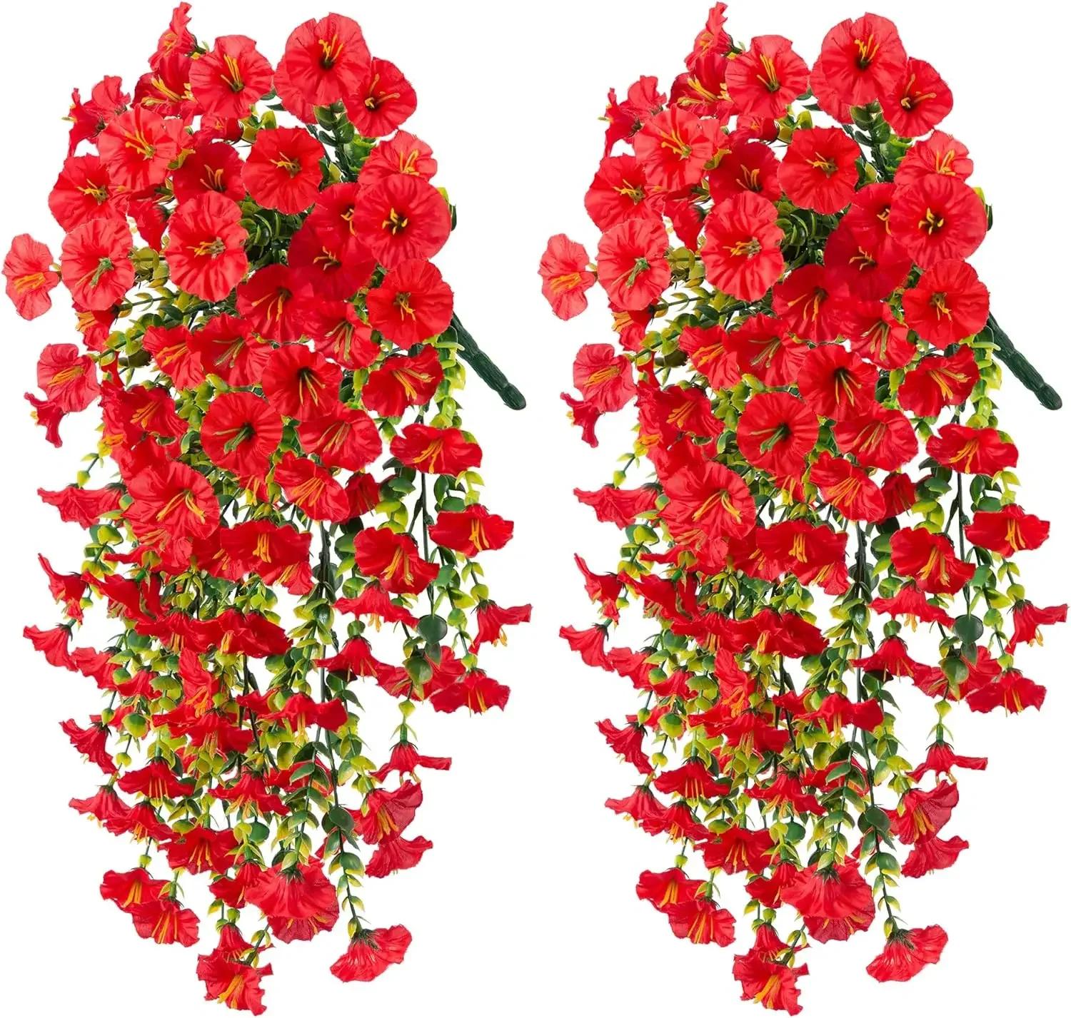 

Искусственные Поддельные Растения Цветы Имитация Шелка Фуксия Устойчивые к УФ Реалистичные Вьюнки для Подвесного Кашпо Украшение Веранды Патио