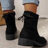 Fashion Ladies Shoes 2024 High Quality Cross-tied Women's Boots Fashion Round Toe Modern Boots Women Winter Plus Size Solid Ankle Boots