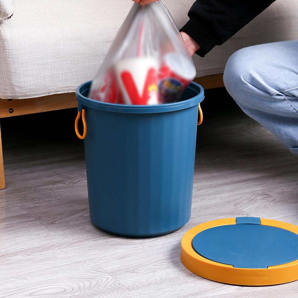 Mülleimer mit nordischem Deckel und Kontrastfarbe – robust, langlebig und praktisch für Haushaltsgegenstände, Reinigungsmittel, Mülleimer