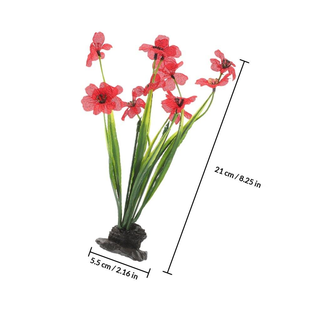

3Pcs Fish Tank Landscape Decorations Plastic Realistic Fish Tank Plants Pink Artificial Aquarium Underwater Decor красный