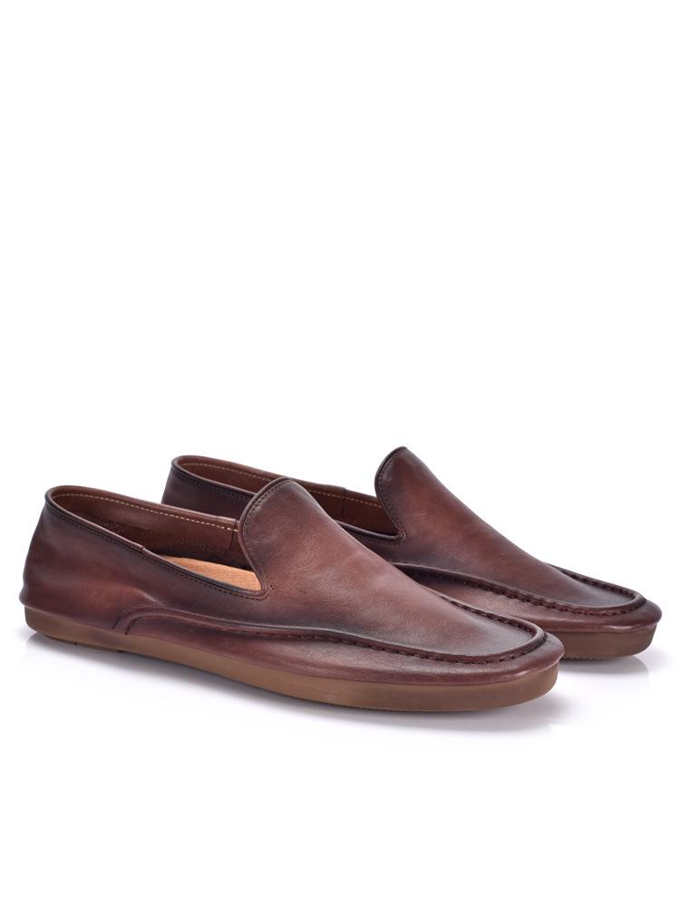 Genuine Leather Men s Casual Slip-On Loafers: Versatile & Soft Driving Moccasins 42