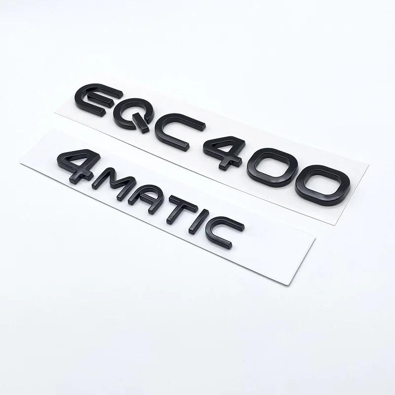 Lettres de Coffre Chromées Argent Noir ABS pour EQC400 4MATIC Emblèmes pour SUV Électrique EQC AWD N293 Accessoires Logo Auto
