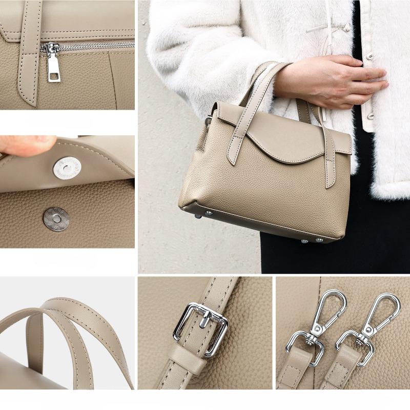 Genuine Leather Simple Ladies' Handbag Top Layer Cowhide Single-shoulder Bag Casual Crossbody Bag