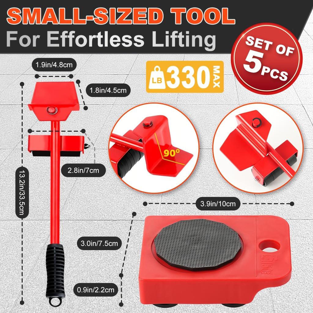 5cs Furniture Heavy Object Mover Moving Heavy Object Labor-saving Tool Pulley Base Moving Large Part Heavy Objects