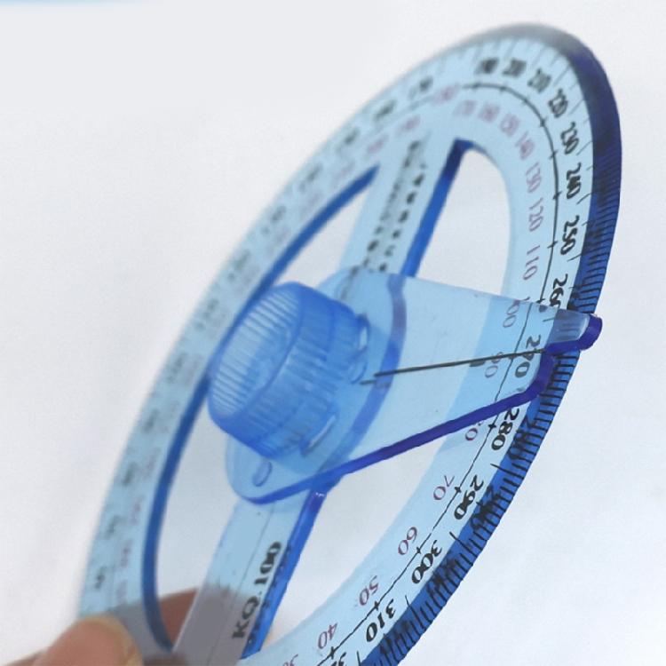 2 Pcs 360° Clear Protractor Ruler Circle Protractor Plastic Protractor Math Measuring Tool