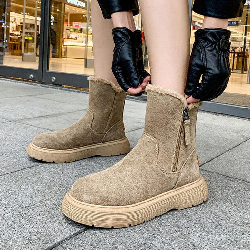 Śniegowce damskie nowa zimowa moda wszechstronne odporne na zimno ciepłe ocieplane grube buty antypoślizgowe bawełniane buty