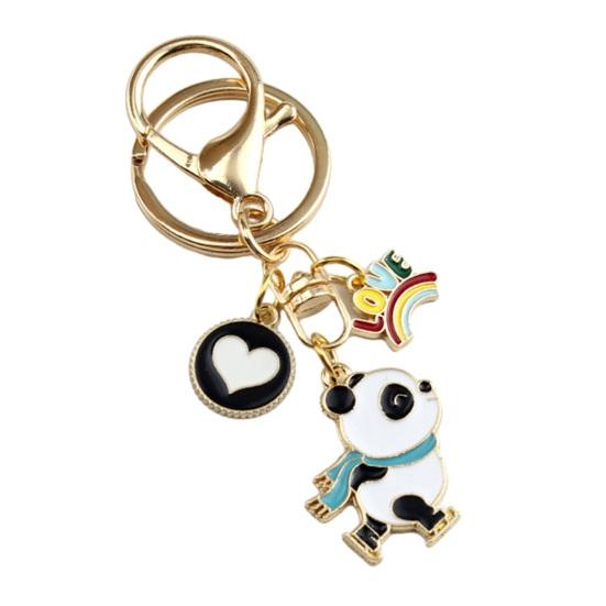 Breloc de Anul Nou Panda Heart Wishes Pandantiv lustruit Cel mai bun clemă pentru homar Geantă ușoară de umăr