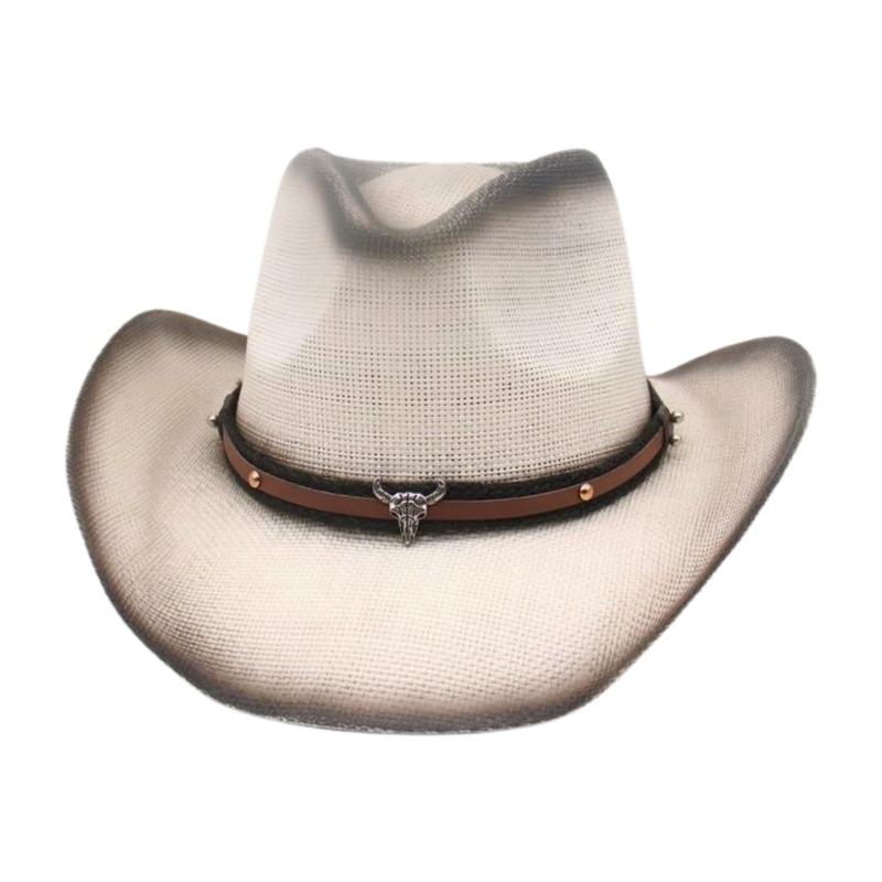 Ethnic Style Bull Head Accessories Western Cowboy Hat Premium Sense Hat Performance Hat Summer Straw Hat