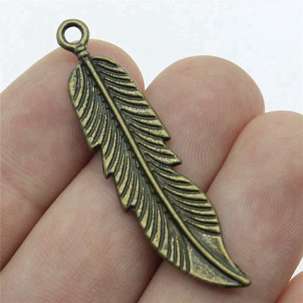 Feathers Leaf Nature Charm Antique Bronze Zinc Alloy Jewelry Making Supplies Bracelet Making Style Pendants
