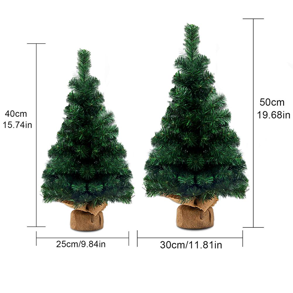 40/50cm Mini Christmas Trees Green With Linen Base Perfect Desktop Ornaments Store Window Displays Christmas Add Festive Touch
