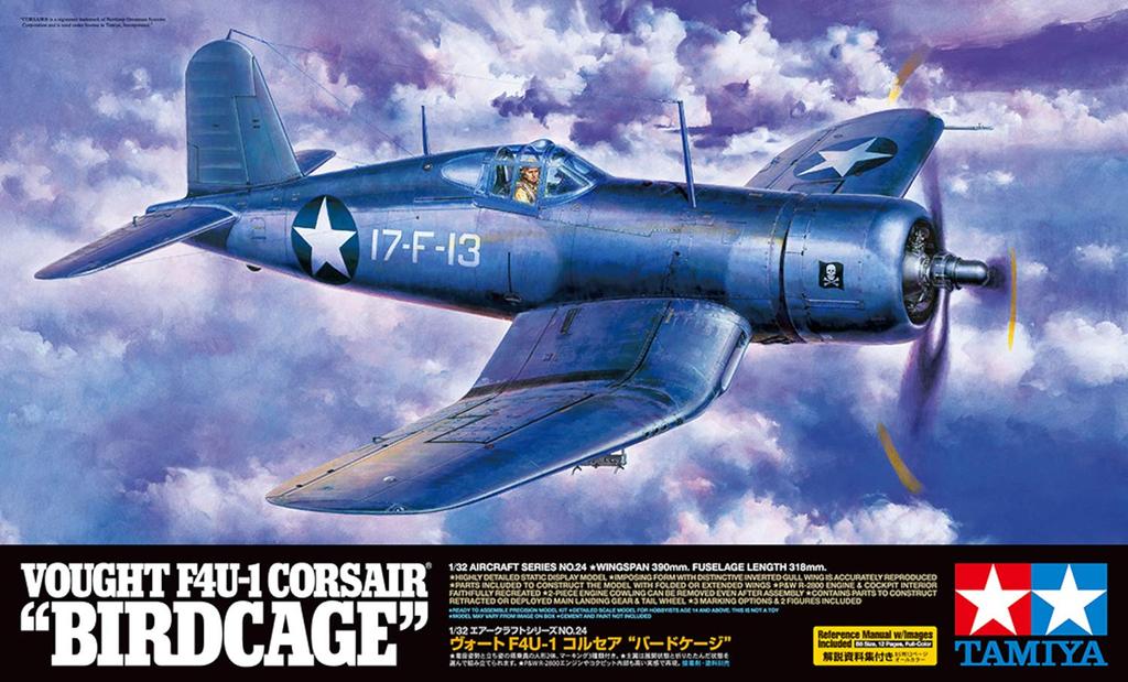 Tamiya Aircraft Series 24 Navy Vought Corsair Birdcage Plastic Model Kit 60324 1/32 No. U.S. F4U-1
