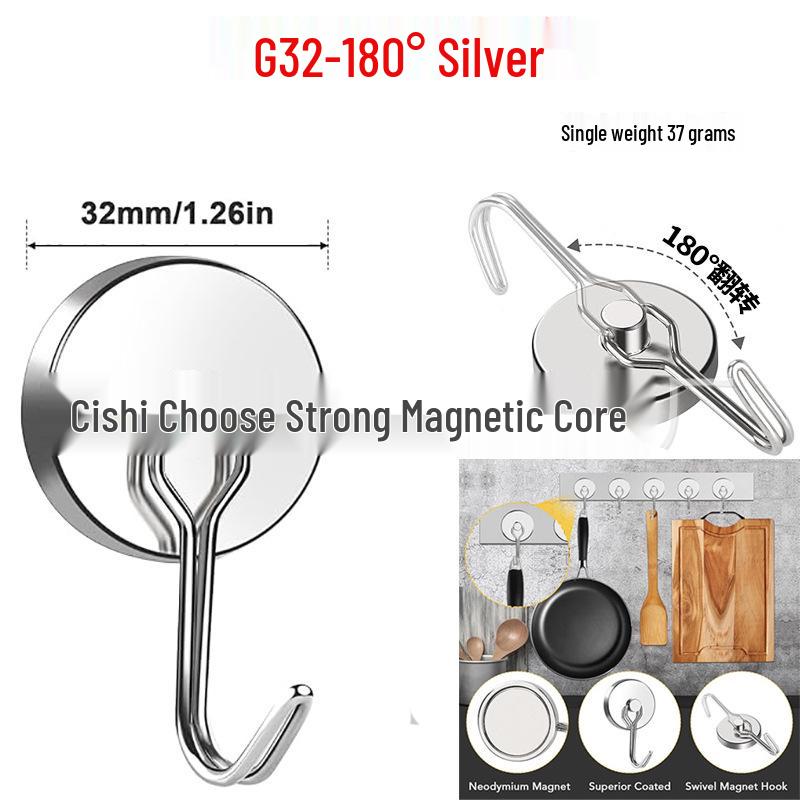 Rust-Proof Rotating Neodymium Magnetic Hook for Refrigerators