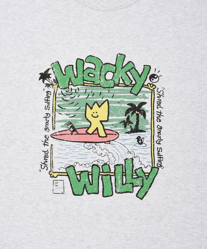 WACKY WILLY Kiki Vacation Graphic Short Sleeve T-Shirt Light Grey