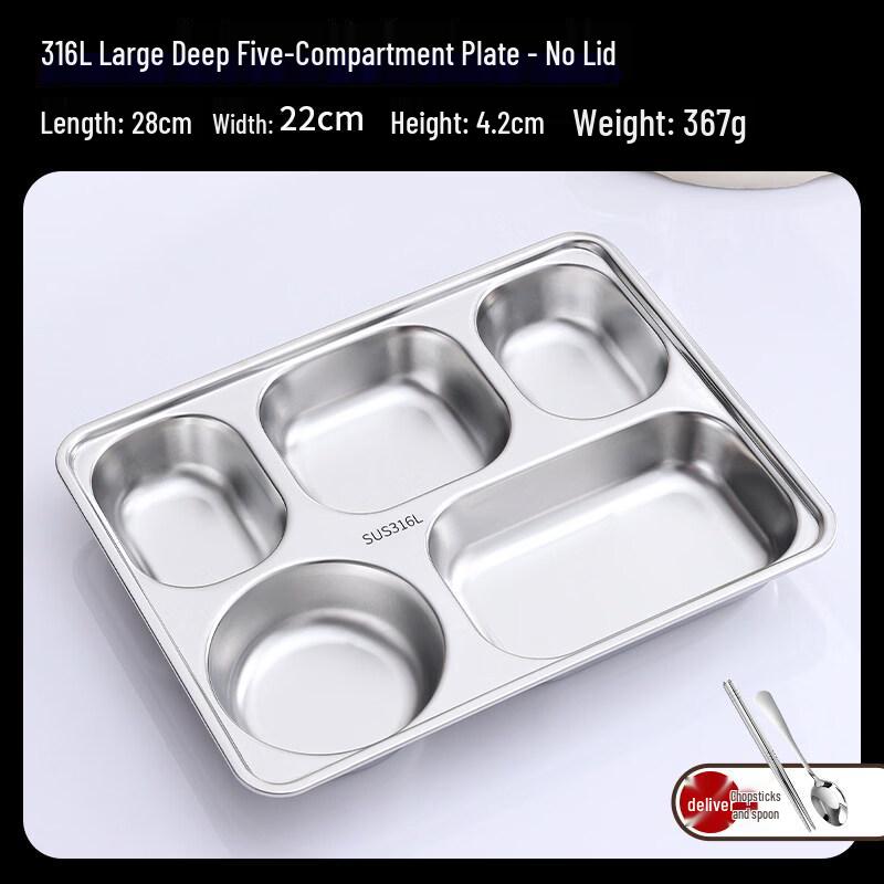 ZISIZ 316 Stainless Steel Compartment Lunch Box