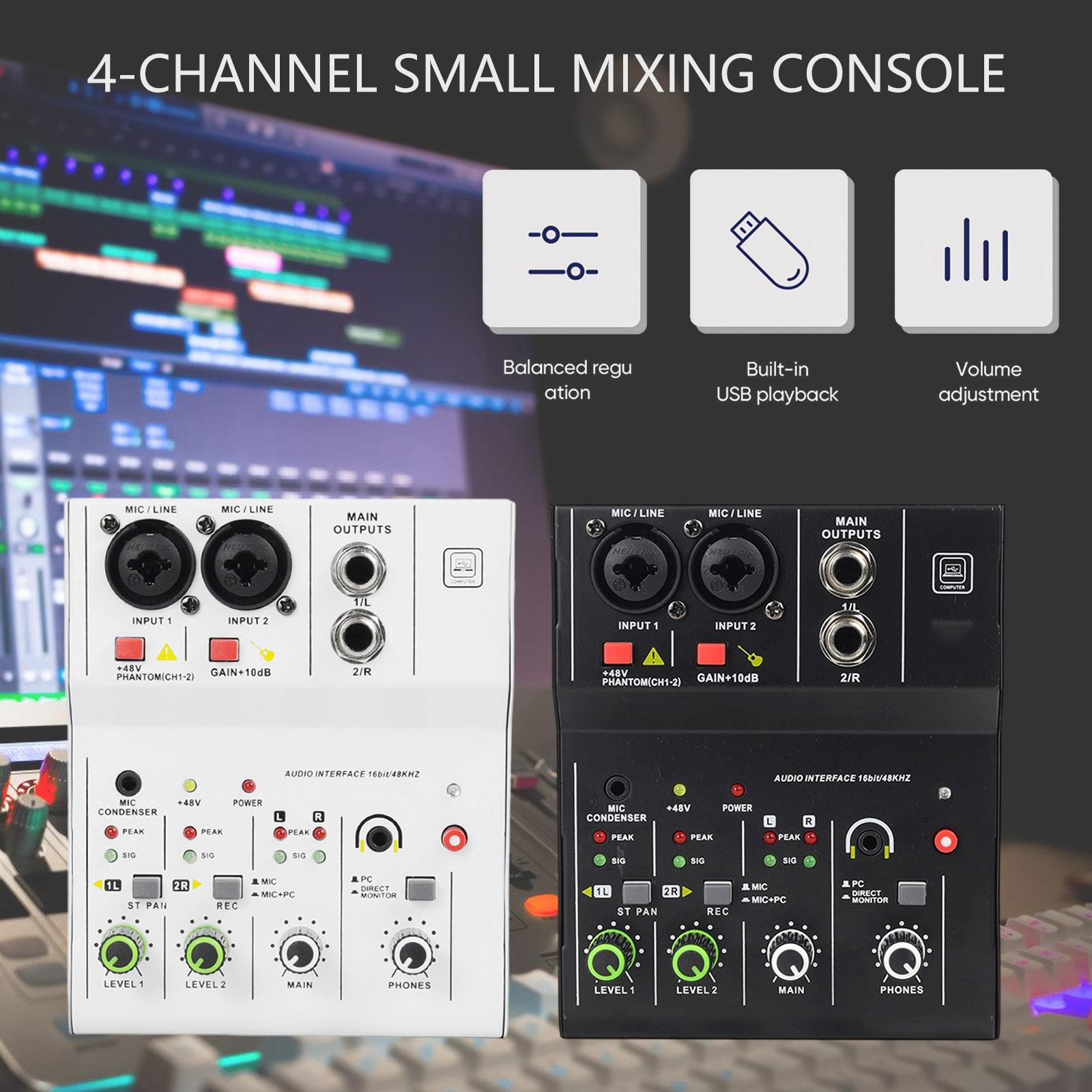 

Double Channel Compactly Mixer Bluetooth-compatible Connectivity 48VPhantom Power Ideal For Podcasting Music Production чёрный