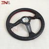 14inch 350mm Aluminum Spoke Perforated Leather Auto Racing Steering Wheel Deep Corn Drifting Sport Steering Wheel Red Line
