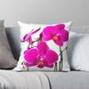 Orchid Flower Square Pillowcase Polyester Linen Velvet Creative Zip Decorative Throw Pillow Case Home Cushion Cover X