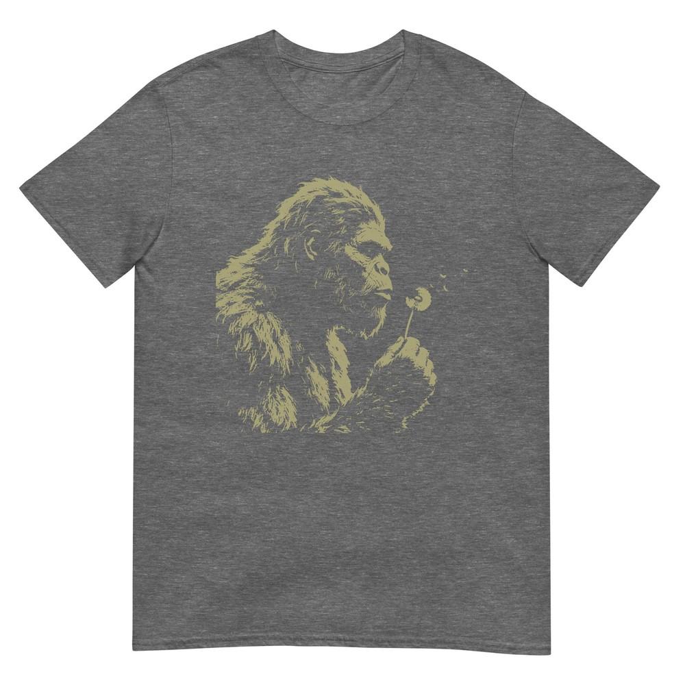 Blowing Wishes Funny Bigfoot Blowing Dandelion Vintage Art Tshirt