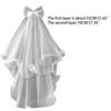 Wedding Veil with Metal Comb Wedding Hair Accessories for Flower Girl 2 Tier Longest Tulle 28" Embellished with Bow