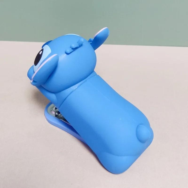 Disney Stitch Silicone Binder Clip Cute Doll Tabletop Decoration Multi Functional Nail Pusher Portable Office Binding Supplies