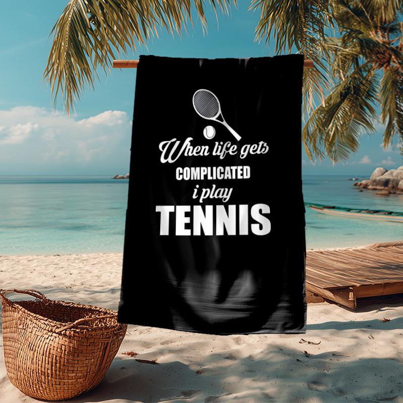 Ultra Soft Beach Towel with tennis Theme,Ideal for Pool,Camping, Diving,Perfect Travel Essential, Vibrant Beach Towel.