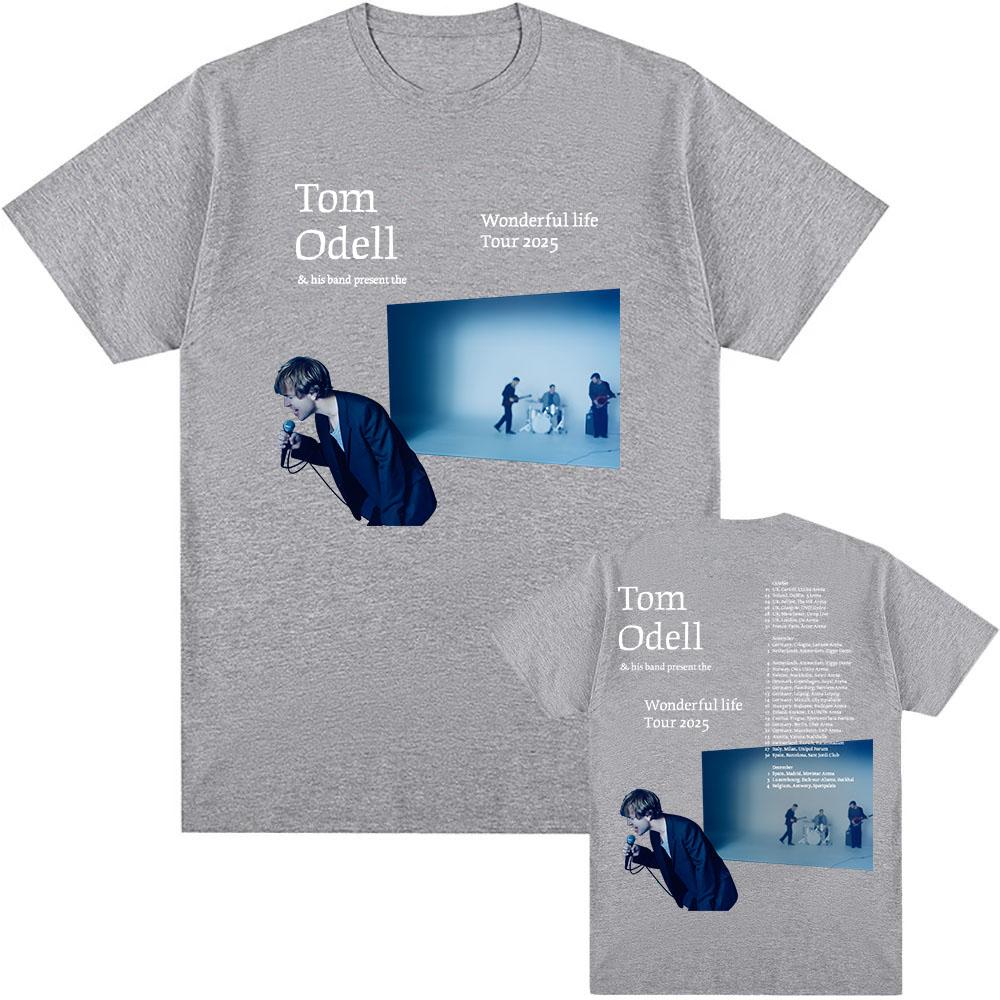 Tom Odell and His Band Present A Wonderful Life Journey Tshirt 2025 Summer Mens Cotton Shortsleeved Loose Tshirt