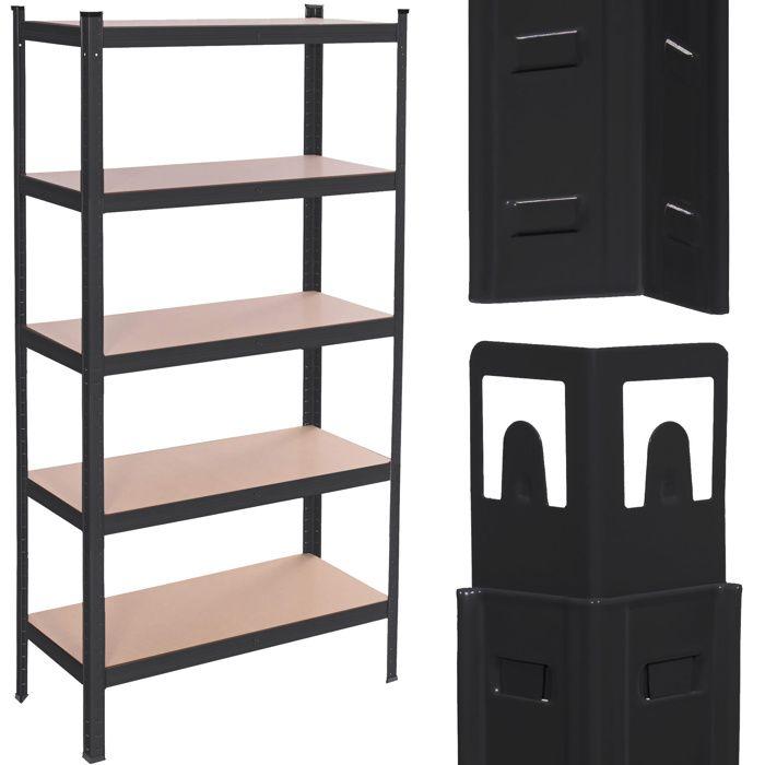 Étagère de cave - Springos® - Métal - Noir - 150 cm - 5 tablettes - Charge 675 kg