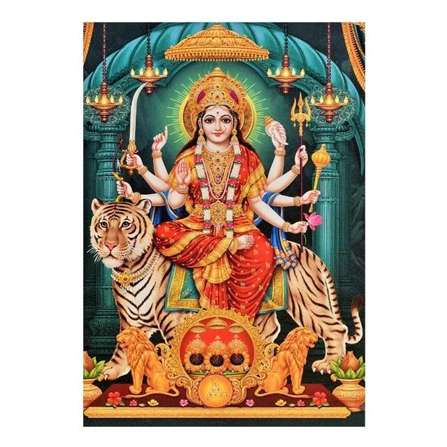 Religion Elephant God India Hinduism Ganesha Painting Canvas Durga Golden Zari Art Poster Prints Living Room Home Decor Pictures