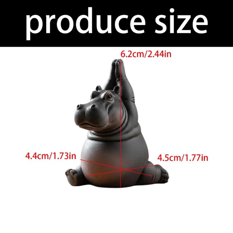 Meditations Clumsy Hippo Figurine Plastic Craft Desktop Shelf Decors Perfect Gift For Meditating Enthusiasts Collectors