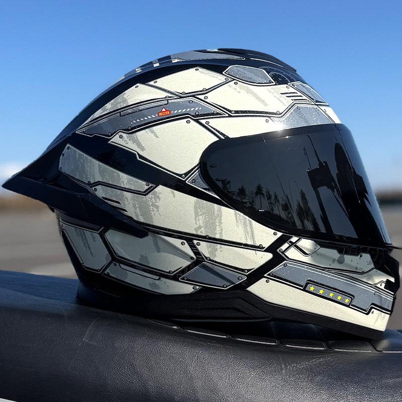 Motorcycle helmet, men's and women's dual lens full face helmet, motorcycle sports car, all season full face helmet DOT