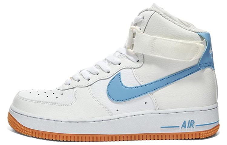 Nike Air Force 1 High White Light Blue Gum Women s 334031-114 38.5