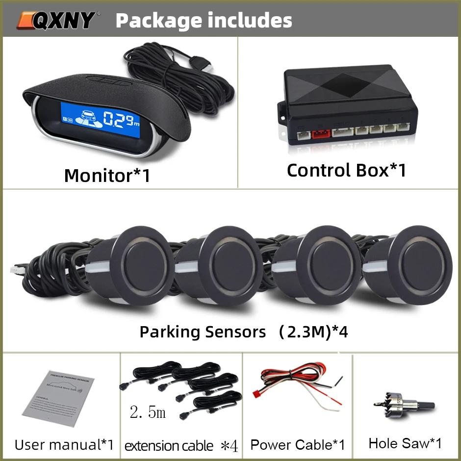 Front Parking Sensor Kit Auto Parktronic Assistant System LCD Monitor Buzzer Voice Volume Backup Radar Car Vehicle Universal