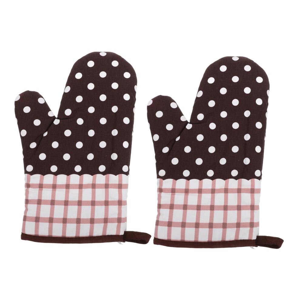 2pcs Heat Resistant Oven Mitts for Cooking and Baking, Comfortable Grip