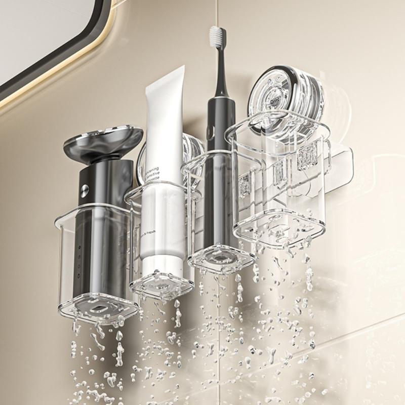 Functional Toothbrush Holder Suction Cup Easy Install Toothbrush Rack Organizers For Renters And Students Seeking Order