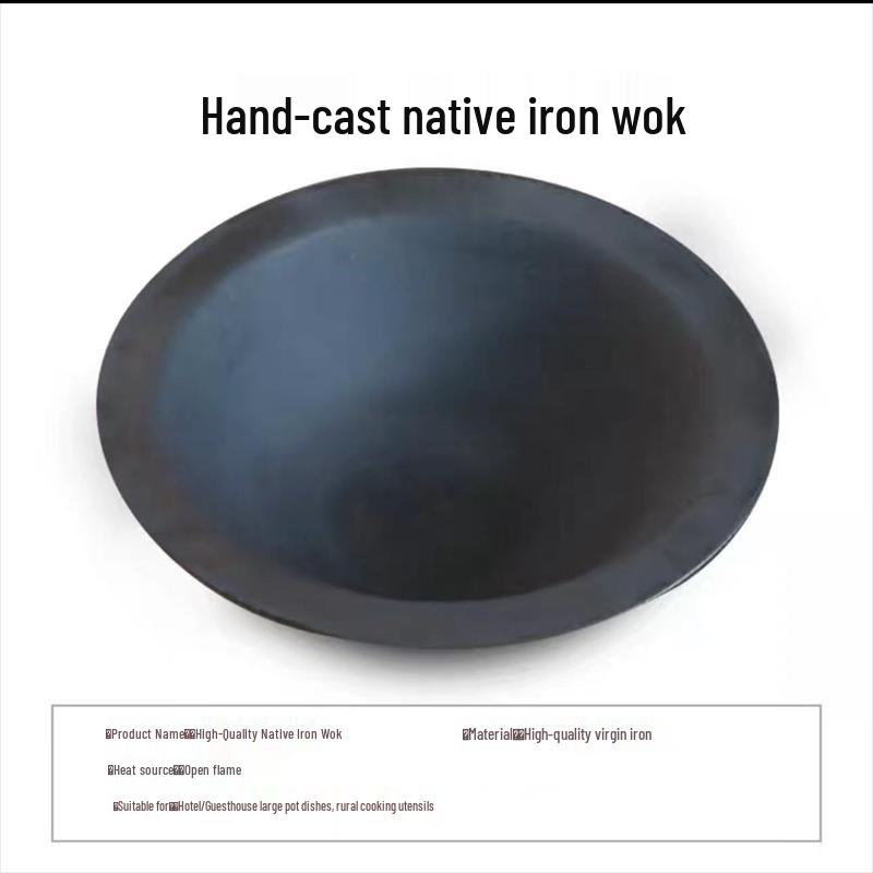 GOWKE Traditional Thickened Cast Iron Wok