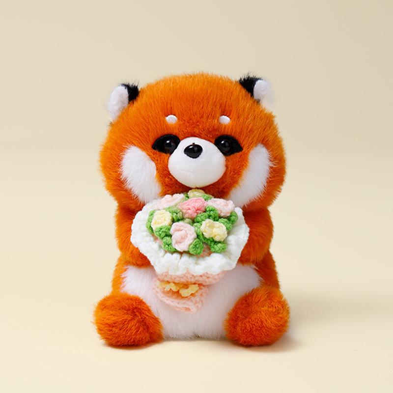 Kara Fox Cat Plush Toy With Flower Holder For Kids Room Decor And Giftgiving