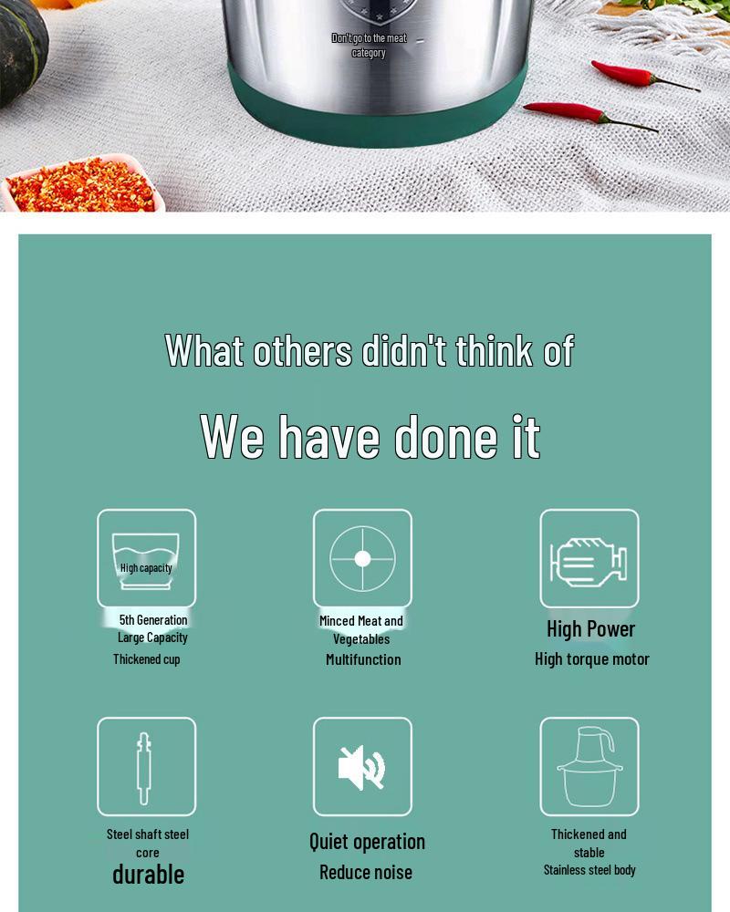 Multifunctional Electric Meat Grinder & Vegetable Chopper with Dough Kneading, Large Capacity