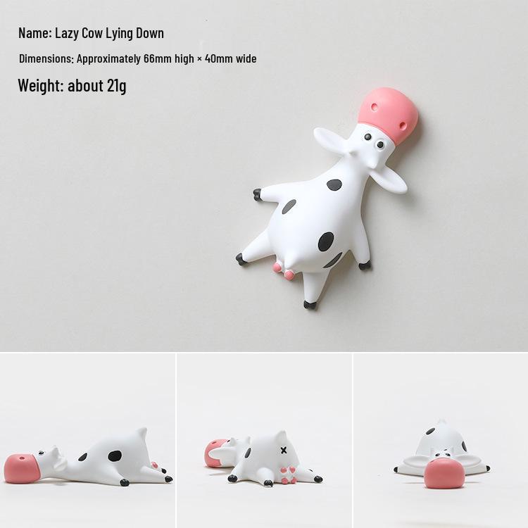 Cute 3D Cartoon Cow Fridge Magnet - Creative Magnetic Sticker Gift