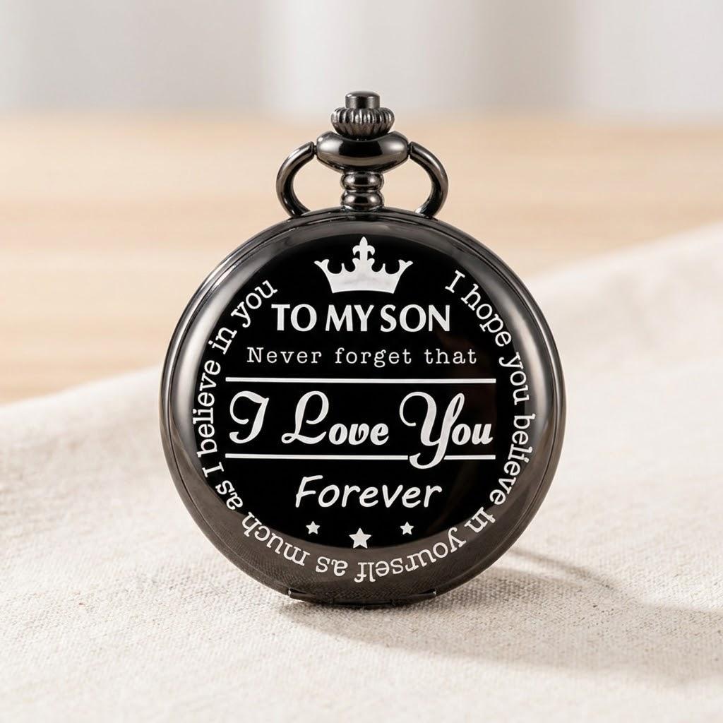 Vintage Round Roman Numeral Pendant Pocket Watch for Men Chain Gift Christmas Birthday Graduation чёрный